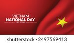 Vietnam National Day 2 September waving flag vector poster