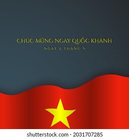 Vietnam National Day Background Design Template. Translate : Happy National Day, 2nd of September. Vector Illustration.