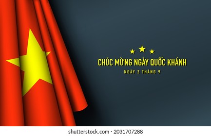 Vietnam National Day Background Design Template. Translate : Happy National Day, 2nd of September. Vector Illustration.