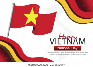 Vietnam national day banners illustration with country flag
