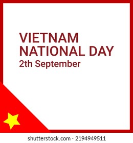 vietnam national day greetings. with a minimalist and simple concept