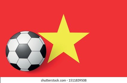 Vietnam   national flag football icon . Vietnam soccer,  football championship banner. 