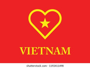 Vietnam national flag heart symbol love country emblem state symbol