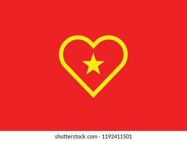 Vietnam national flag heart symbol love country emblem state symbol