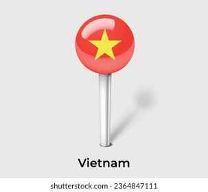 Vietnam national flag map marker pin icon illustration