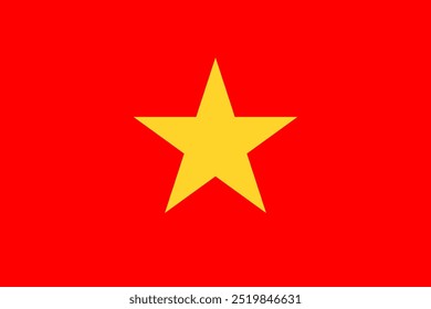 Bandera nacional de Vietnam - Ilustración vectorial oficial de la bandera nacional de Vietnam. Perfecto para proyectos que destacan la cultura vietnamita, el patrimonio y el orgullo nacional