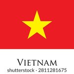 Vietnam National Flag Vector Illustration Isolated on White Background