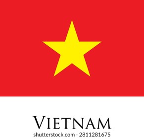 Vietnam National Flag Vector Illustration Isolated on White Background