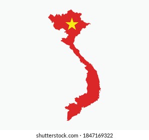 Vietnam National Map Flag Illustration Stock Vector (Royalty Free ...