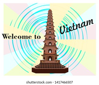 Vietnam nature architecture banner decor