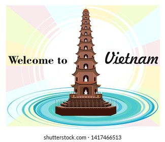 Vietnam nature architecture banner decor