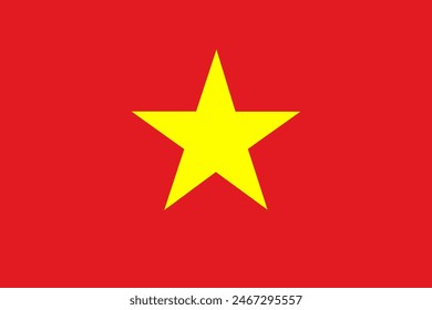 Vietnam official flag vector with standard size and proportion. National flag emblem with accurate size and colors.