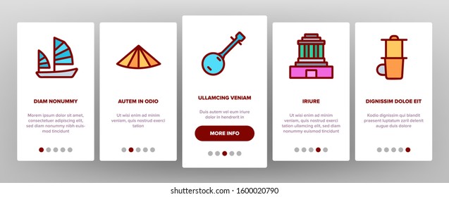 Vietnam Onboarding Mobile App Page Screen Vector