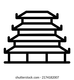 Vietnam pagoda icon outline vector. Japan temple. Tree style