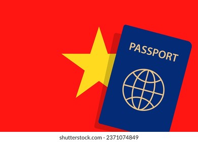 Vietnam Passport. Vietnam Flag Background Vector