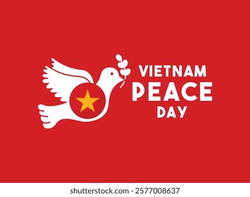 Vietnam Peace Day. Red background. Eps 10.