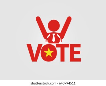 Vietnam Podium Politician Celebrate Vote