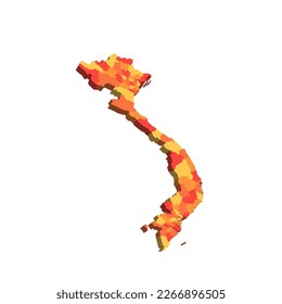 Vietnam political map of administrative divisions - provinces and municipalities. Map with labels.