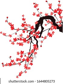 Vietnam Red Blossom Holiday Vector