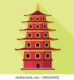 Vietnam red building icon. Flat illustration of Vietnam red building vector icon for web design