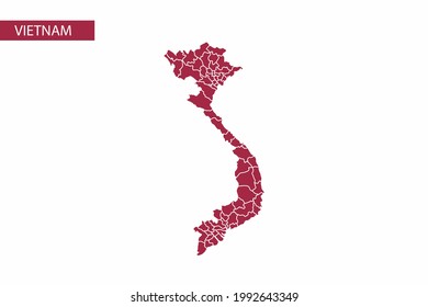 Vietnam red map detailed vector.