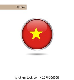 Plantilla de diseño de vectores de bandera redonda de Vietnam