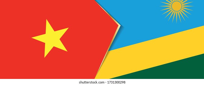 Vietnam and Rwanda flags, two vector flags symbol of relationship or confrontation.