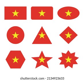 conjunto de indicadores vietnam con formas geométricas