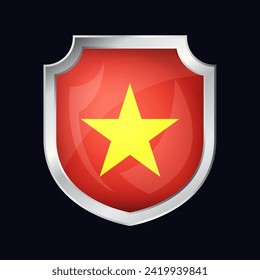 Vietnam Silver Shield Flag Icon