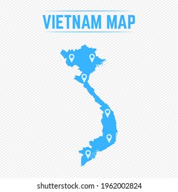 Vietnam Simple Map With Map Icons