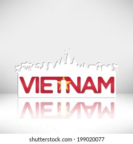 Vietnam Skyline silhouette card vector design on white background.