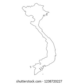 Map Black Outline Vietnam Stock Vector (Royalty Free) 517459783 ...