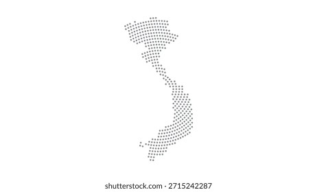 Vietnam Stylized halftone dot map with concentric circular pattern