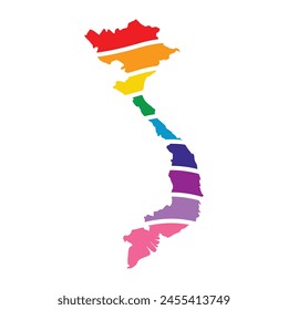 vietnam swoosh silhouette rainbow map