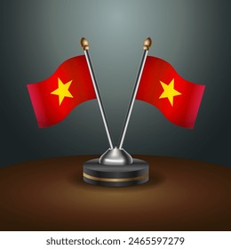 Vietnam table flags relation with gradient backgrund. Vector Illustration