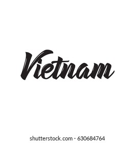 Vietnam, Text Design. Vector Calligraphy. Typography Poster. Usable As Background.