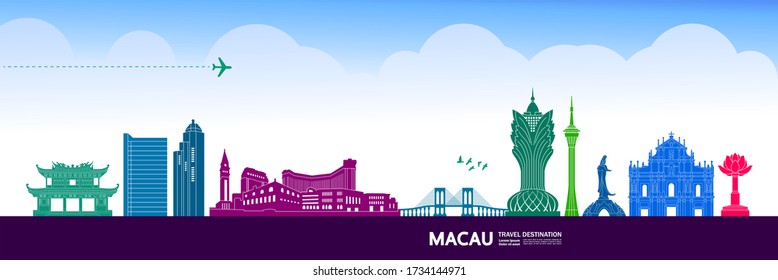 Vietnam travel destination grand vector illustration. 