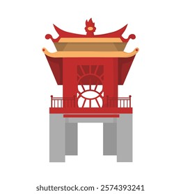 Vietnam Travel Vector Illustration - Hanoi Literature