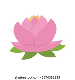 Vietnam Travel Vector Illustration - Lotus Flower