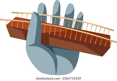 vietnam, vector, cartoon, asia, golden bridge