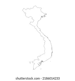 Vietnam Vector Country Map Outline