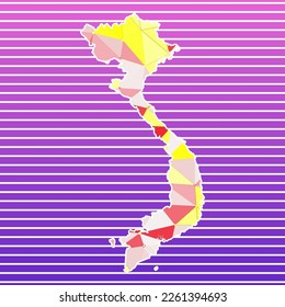 Vietnam vector illustration. Vietnam design on gradient stripes background. Technology, internet, network, telecommunication concept. Vibrant vector illustration.