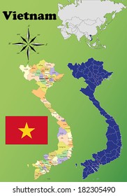 Vietnam vector set. Isolated