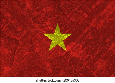 Vietnam, Vietnamese Flag on concrete textured background