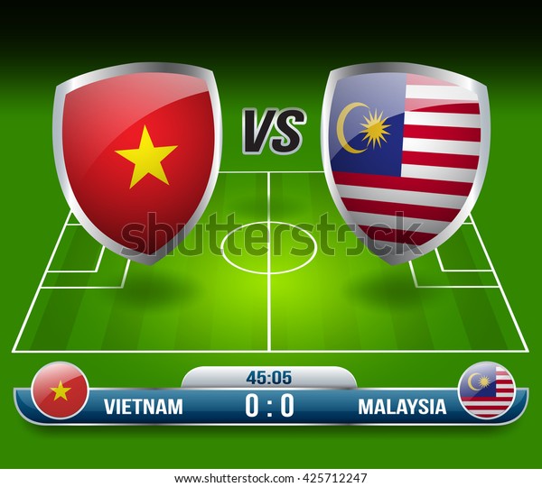 Vietnam Vs Malaysia Soccer Match Vector Stock Vector Royalty Free 425712247