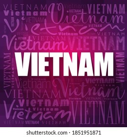 Vietnam wallpaper word cloud, travel concept background