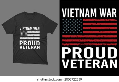 Vietnam War Proud Veteran T-Shirt Vector Design