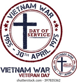 Vietnam war. Remembrance day. Vector illustration Patriotic stamps