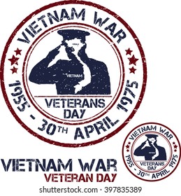 Vietnam war. Remembrance day. Vector illustration Patriotic stamps