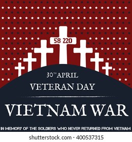Vietnam war. Remembrance day. Vector illustration Patriotic card